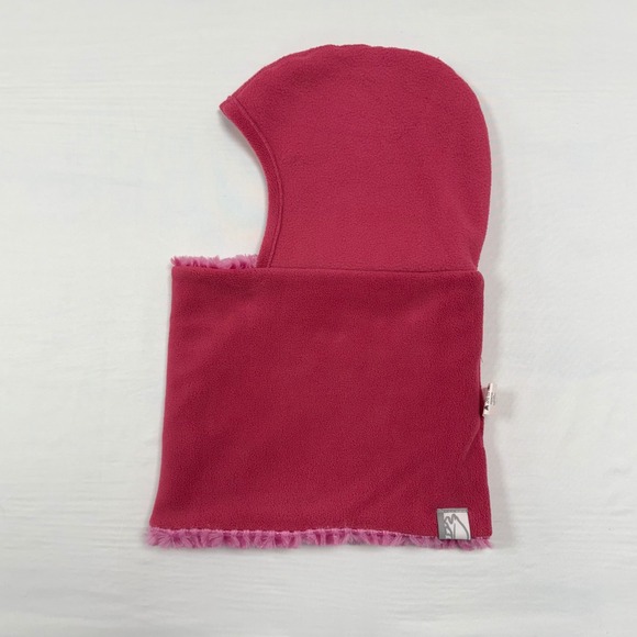 Turtle Fur Kids Shellaclava Curly Fur Fleece Shellaclava Think Pink - Picture 5 of 7